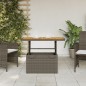 vidaXL Mesa de jardín ratán sintético y madera acacia gris 90x55x71 cm vidaXL Mesa de jardín ratán sintético y madera acacia gris 90x55x71 cm