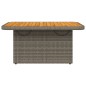 vidaXL Mesa de jardín ratán sintético y madera acacia gris 90x55x71 cm vidaXL Mesa de jardín ratán sintético y madera acacia gris 90x55x71 cm