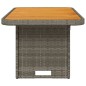 vidaXL Mesa de jardín ratán sintético y madera acacia gris 90x55x71 cm vidaXL Mesa de jardín ratán sintético y madera acacia gris 90x55x71 cm