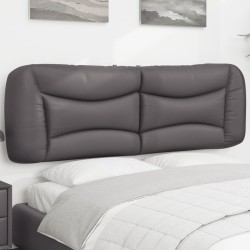 vidaXL Cabecero de cama acolchado cuero sintético gris 160 cm