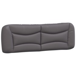 vidaXL Cabecero de cama acolchado cuero sintético gris 160 cm