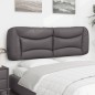 vidaXL Cabecero de cama acolchado cuero sintético gris 160 cm
