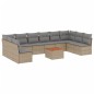 vidaXL Set de sofás de jardín 11pzas con cojines ratán sintético beige vidaXL Set de sofás de jardín 11pzas con cojines ratán sintético beige
