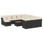 vidaXL Set de sofás de jardín y cojines 13 pzas ratán sintético negro vidaXL Set de sofás de jardín y cojines 13 pzas ratán sintético negro