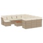 vidaXL Set sofás de jardín con cojines 13 pzas ratán sintético beige vidaXL Set sofás de jardín con cojines 13 pzas ratán sintético beige