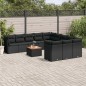 vidaXL Set de sofás de jardín 12 piezas cojines ratán sintético negro vidaXL Set de sofás de jardín 12 piezas cojines ratán sintético negro