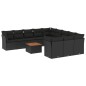 vidaXL Set de sofás de jardín 12 piezas cojines ratán sintético negro vidaXL Set de sofás de jardín 12 piezas cojines ratán sintético negro