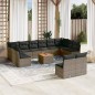 vidaXL Set sofás de jardín con cojines 13 piezas ratán sintético gris vidaXL Set sofás de jardín con cojines 13 piezas ratán sintético gris