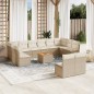vidaXL Set sofás de jardín con cojines 13 pzas ratán sintético beige vidaXL Set sofás de jardín con cojines 13 pzas ratán sintético beige
