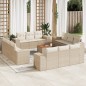 vidaXL Set sofás de jardín con cojines 13 pzas ratán sintético beige vidaXL Set sofás de jardín con cojines 13 pzas ratán sintético beige