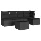vidaXL Set de sofás de jardín 6 piezas y cojines ratán sintético negro vidaXL Set de sofás de jardín 6 piezas y cojines ratán sintético negro