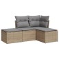 vidaXL Juego de sofás jardín con cojines 4 pzas ratán sintético beige vidaXL Juego de sofás jardín con cojines 4 pzas ratán sintético beige