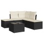 vidaXL Set de sofás de jardín 6 piezas y cojines ratán sintético negro vidaXL Set de sofás de jardín 6 piezas y cojines ratán sintético negro