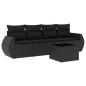 vidaXL Set de muebles de jardín 5 pzas y cojines ratán sintético negro vidaXL Set de muebles de jardín 5 pzas y cojines ratán sintético negro