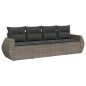 vidaXL Set de sofás de jardín 4 pzas y cojines ratán sintético gris vidaXL Set de sofás de jardín 4 pzas y cojines ratán sintético gris