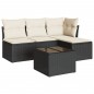 vidaXL Set de muebles de jardín 5 pzas y cojines ratán sintético negro vidaXL Set de muebles de jardín 5 pzas y cojines ratán sintético negro