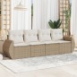 vidaXL Juego de sofás jardín con cojines 4 pzas ratán sintético beige vidaXL Juego de sofás jardín con cojines 4 pzas ratán sintético beige