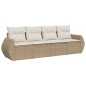 vidaXL Juego de sofás jardín con cojines 4 pzas ratán sintético beige vidaXL Juego de sofás jardín con cojines 4 pzas ratán sintético beige