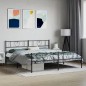 vidaXL Estructura de cama cabecero y pie de cama metal negro 183x213cm