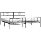 vidaXL Estructura de cama cabecero y pie de cama metal negro 183x213cm