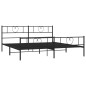 vidaXL Estructura de cama cabecero y pie de cama metal negro 183x213cm