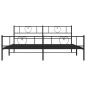 vidaXL Estructura de cama cabecero y pie de cama metal negro 183x213cm