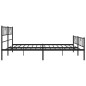 vidaXL Estructura de cama cabecero y pie de cama metal negro 183x213cm