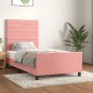 vidaXL Estructura de cama con cabecero de terciopelo rosa 80x200 cm vidaXL Estructura de cama con cabecero de terciopelo rosa 80x200 cm