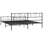 vidaXL Estructura de cama cabecero y pie de cama metal negro 183x213cm
