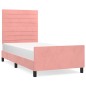 vidaXL Estructura de cama con cabecero de terciopelo rosa 80x200 cm vidaXL Estructura de cama con cabecero de terciopelo rosa 80x200 cm