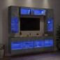 vidaXL Muebles de TV de pared con luces LED 6 piezas gris hormigón vidaXL Muebles de TV de pared con luces LED 6 piezas gris hormigón