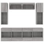 vidaXL Muebles de TV de pared con luces LED 6 piezas gris hormigón vidaXL Muebles de TV de pared con luces LED 6 piezas gris hormigón