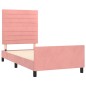 vidaXL Estructura de cama con cabecero de terciopelo rosa 80x200 cm vidaXL Estructura de cama con cabecero de terciopelo rosa 80x200 cm