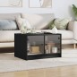 vidaXL Mesa de centro con puertas de vidrio negra 68x50x42 cm vidaXL Mesa de centro con puertas de vidrio negra 68x50x42 cm