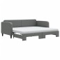vidaXL Sofá cama nido con colchón tela gris oscuro 90x190 cm