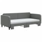 vidaXL Sofá cama nido con colchón tela gris oscuro 90x190 cm