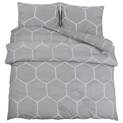vidaXL Juego de funda nórdica algodón gris 260x220 cm
