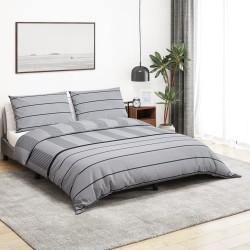 vidaXL Juego de funda nórdica algodón gris 140x200 cm