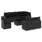 vidaXL Set de sofás de jardín 8 piezas y cojines ratán sintético negro vidaXL Set de sofás de jardín 8 piezas y cojines ratán sintético negro