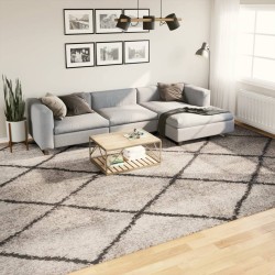 vidaXL Alfombra de pelo largo moderna beige y antracita 300x400 cm