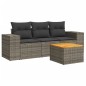 vidaXL Set de sofás de jardín 4 pzas y cojines ratán sintético gris vidaXL Set de sofás de jardín 4 pzas y cojines ratán sintético gris