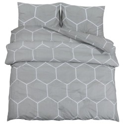 vidaXL Juego de funda nórdica algodón gris 240x220 cm