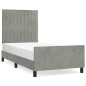 vidaXL Estructura de cama con cabecero terciopelo gris claro 90x200 cm vidaXL Estructura de cama con cabecero terciopelo gris claro 90x200 cm