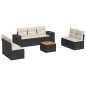 vidaXL Set de sofás de jardín 8 piezas y cojines ratán sintético negro vidaXL Set de sofás de jardín 8 piezas y cojines ratán sintético negro