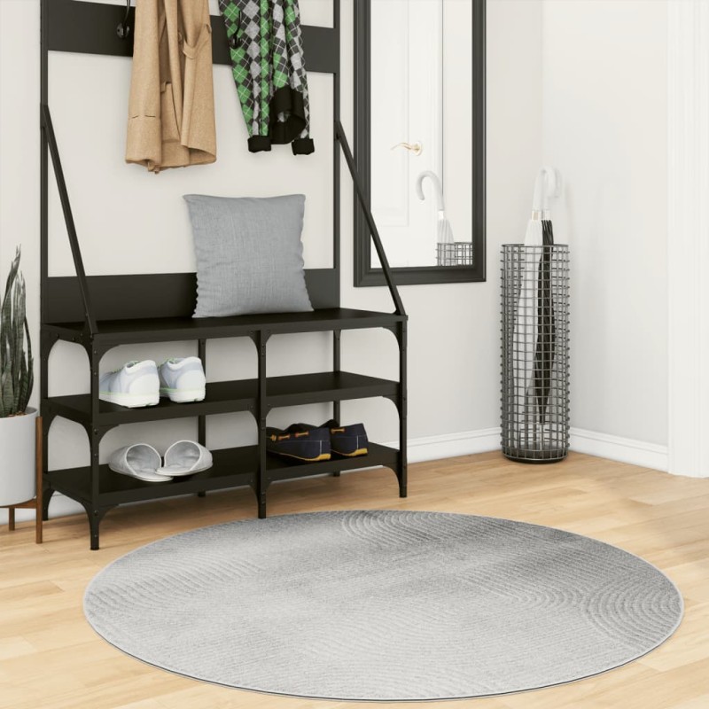 vidaXL Alfombra de pelo corto look escandinavo IZA gris Ø 120 cm