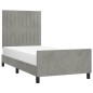 vidaXL Estructura de cama con cabecero terciopelo gris claro 90x200 cm vidaXL Estructura de cama con cabecero terciopelo gris claro 90x200 cm