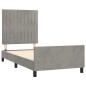 vidaXL Estructura de cama con cabecero terciopelo gris claro 90x200 cm vidaXL Estructura de cama con cabecero terciopelo gris claro 90x200 cm