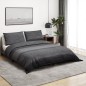 vidaXL Juego de funda nórdica algodón gris oscuro 140x200 cm vidaXL Juego de funda nórdica algodón gris oscuro 140x200 cm