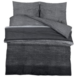 vidaXL Juego de funda nórdica algodón gris oscuro 140x200 cm