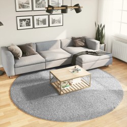 vidaXL Alfombra peluda de pelo largo moderna PAMPLONA gris Ø 240 cm